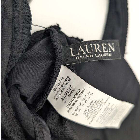 Lauren Ralph Lauren Women's Ottoman Mesh Square Neck One Piece Swimsuit Size 10 - Picture 11 of 14